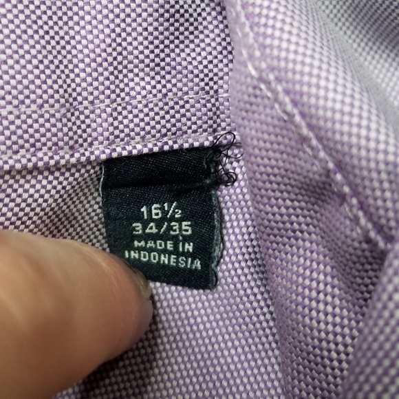 Tommy Hilfiger Purple Athletic Fit Stretch Button Down Size 34/35. 16.5" - Picture 4 of 6